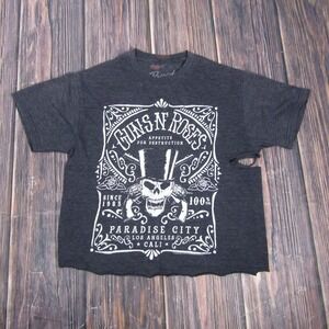 Guns N Roses Shirt Mens Small Black Bravado Paradise City Cut Off Distressed Tee